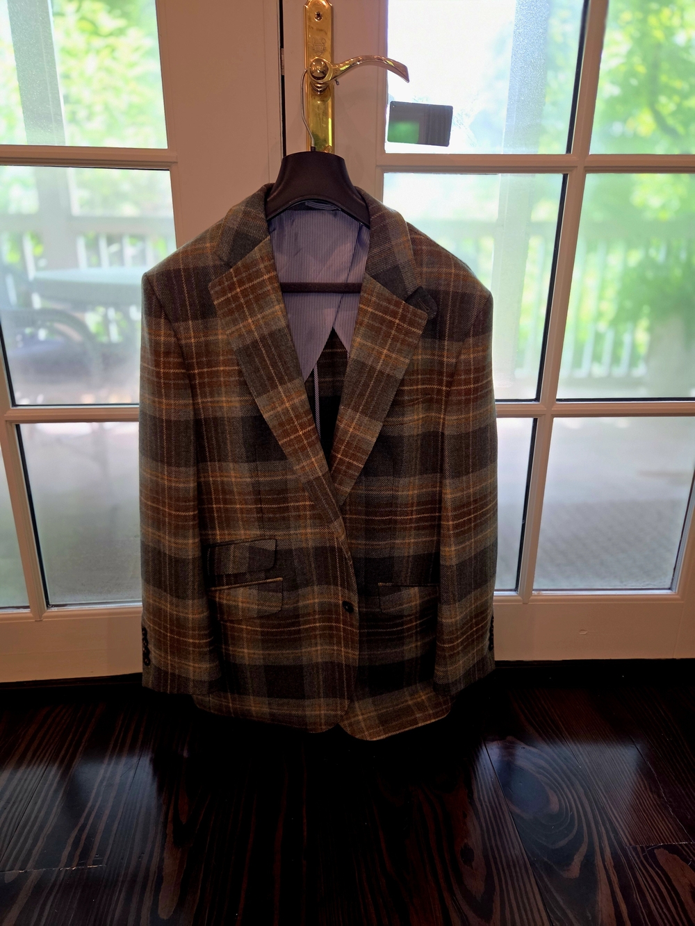 Crittenden Plaid Wool-Blend Sport Coat in Brown and Green